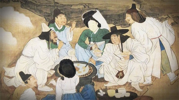 김홍도의 풍속화 ‘설후야연(雪後野宴)’