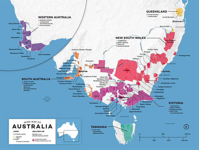 Australia wine Map