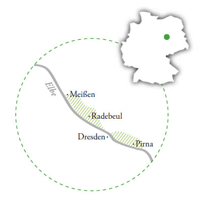 독일 와이너리 포도원 Sachsen(작센) – Cool Climate Saxony - Winemaking Visionaries 지도