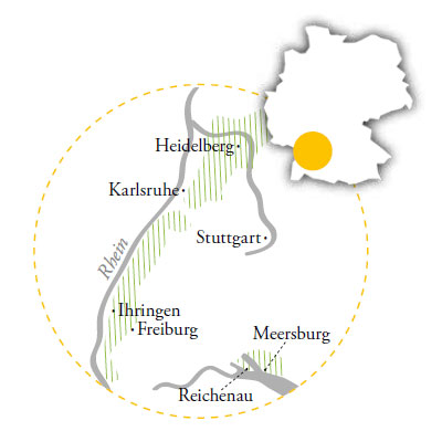 독일 와이너리 포도원 Baden(바덴) – Sun-Ripened and Pinot Perfect 지도
