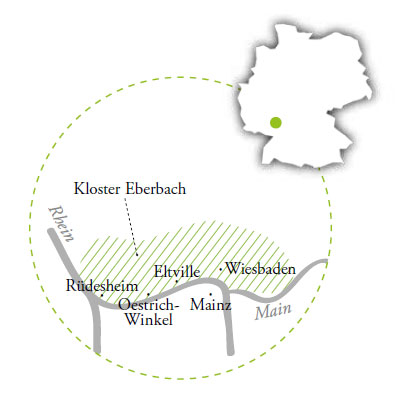 독일 와이너리 포도원 Rheingau(라인가우) - Historic Hillsides on the Rhine 지도